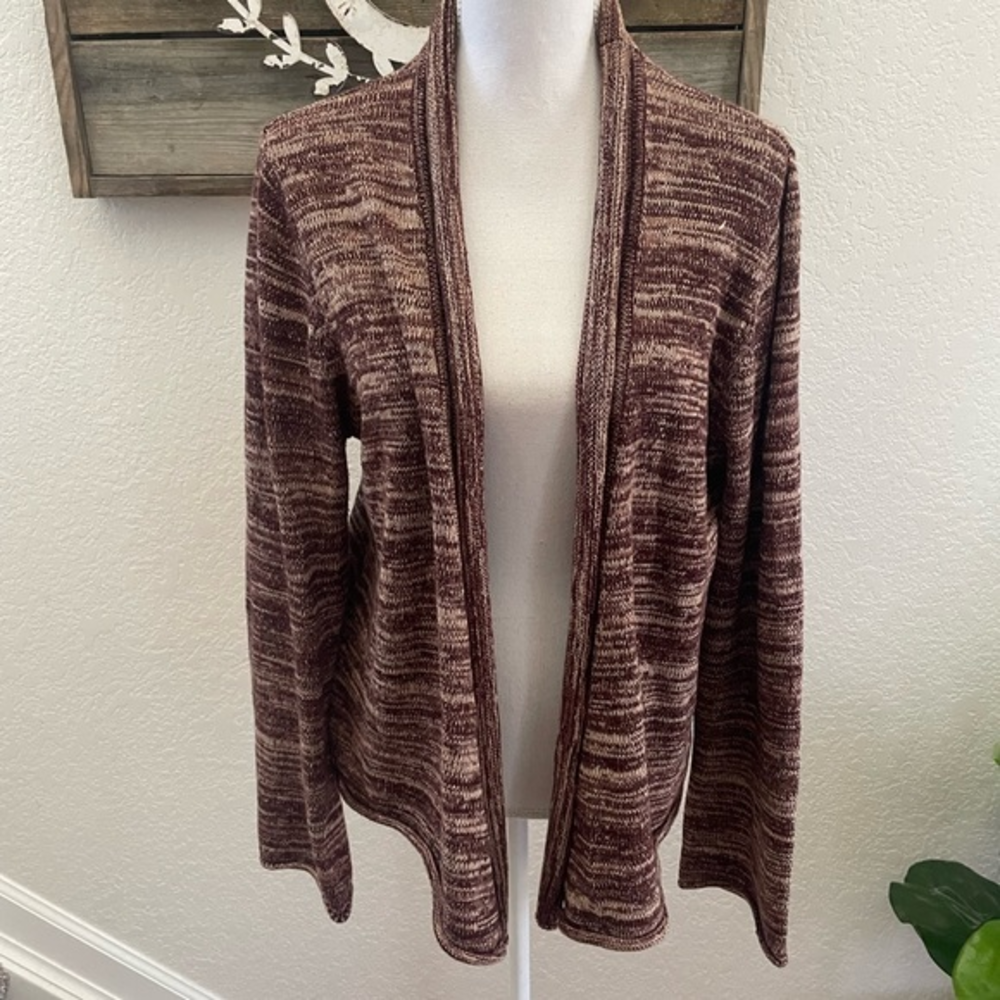 Sundance‎ brown cotton open front cardigan sweater ladies XL